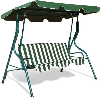 Balancelle de Jardin 3 Places 170x110x153CM avec Auvent Réglable Swing de Jardin Tissu en Polyester