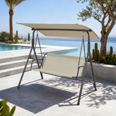 Balancelle Satten pour 3 personnes 173 x 119 x 153 cm gris / beige en.casa
