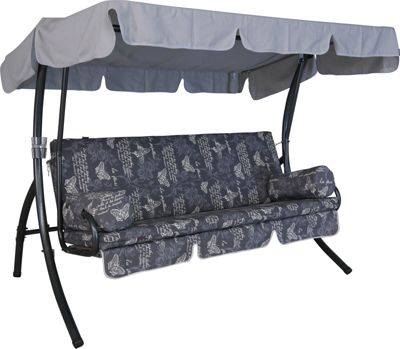 balancelle Trend - balancelle de jardin pour s'asseoir, s'allonger et se détendre, avec fonction lit, papillon gris