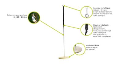 Balançoire corde avec disque en bois pour portiques H.1.95/2.35 M – SOULET