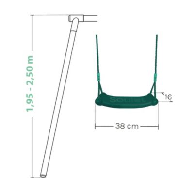 Balançoire traditionnelle de rechange plastique Soulet pour portique h.200/250 cm
