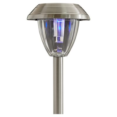 Balise extérieure solaire Kitmat Led intégrée 15 lm 0,02 W IP44 GoodHome chrome vendue par 4 pièces