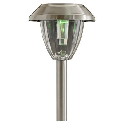Balise extérieure solaire Kitmat Led intégrée 15 lm 0,02 W IP44 GoodHome chrome vendue par 4 pièces