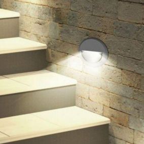 Balise LED Saillie 3W 220V 120degrés Rond Blanc pour Escalier - Blanc Chaud 2300K - 3500K - SILAMP