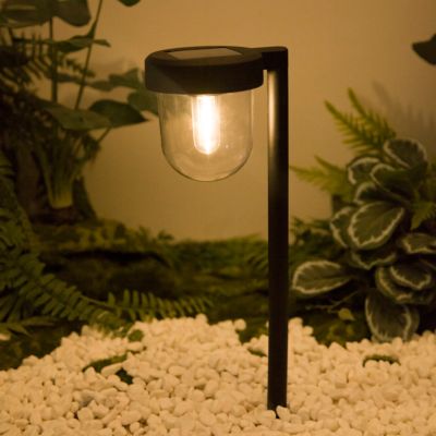 Balise solaire à piquer LED intégrée Brith noir IP44 0.08W blanc chaud