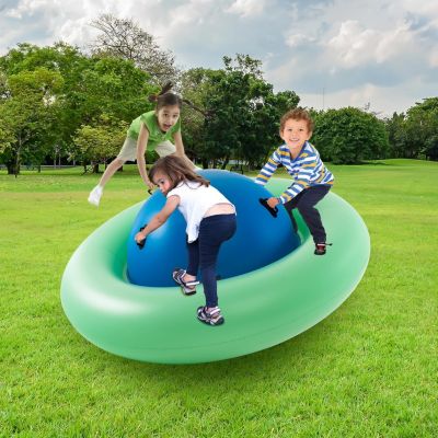 Balle Gonflable à Bascule Enfant, Château Gonfable pour Jardin, Capacité 113 kg, pour 3 Enfnats 5 Ans+, Pompe Non Inclus,Bleu