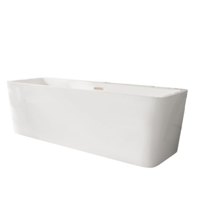 Balneo Baignoire autoportante 170x80cm, rectangulaire, accessoires cuivre, Acrylique thermoformé 3.5mm, avec pieds réglables, ROMA