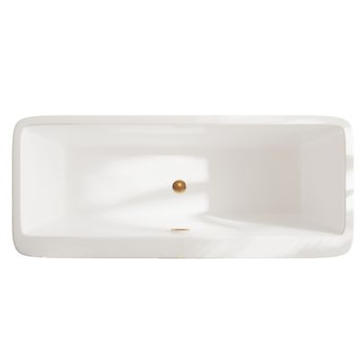 Balneo Baignoire autoportante 170x80cm, rectangulaire, accessoires cuivre, Acrylique thermoformé 3.5mm, avec pieds réglables, ROMA