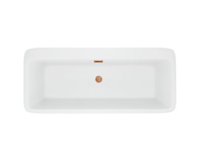 Balneo Baignoire autoportante 170x80cm, rectangulaire, accessoires cuivre, Acrylique thermoformé 3.5mm, avec pieds réglables, ROMA