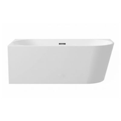 BALNEO - baignoire îlot d'angle gauche 170x80 cm AVOLA avec cache trop-plein et bonde anthracite
