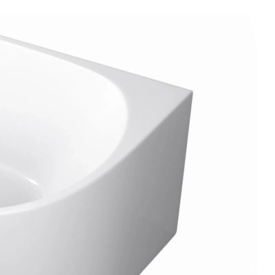 BALNEO - baignoire îlot d'angle gauche 170x80 cm AVOLA avec cache trop-plein et bonde anthracite