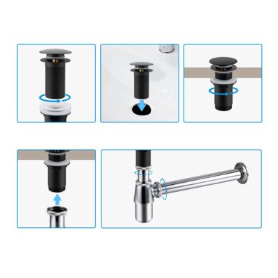 Balneo Bonde clic-clac sans trop-plein, pour lavabo, finition gold, laiton