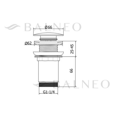 Balneo Bonde clic-clac sans trop-plein, pour lavabo, finition gold, laiton