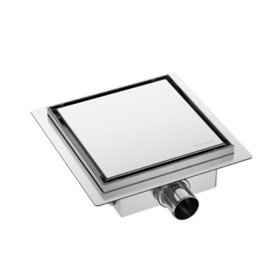 Balneo Caniveau de douche 2 en 1, en Acier Inox 20cm, finition chrome, avec Siphon, SQ-Drain Next
