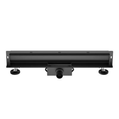 Drain de douche carré amovible pivotant en acier inoxydable avec couvercle à motif (drain de douche noir