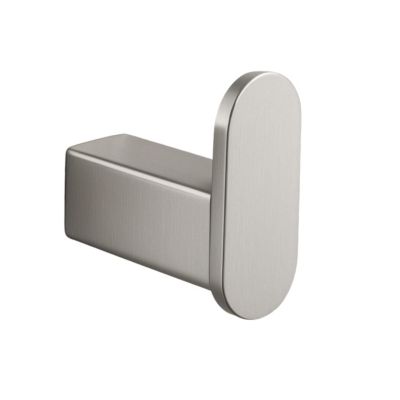 BALNEO - crochet porte-serviettes en acier inox argenté - crochet de salle de bain QARX inoxydable