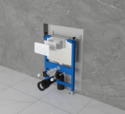 BALNEO - pack bâti-support encastré low + cuvette WC LUNA tornado - ensemble pour toilette
