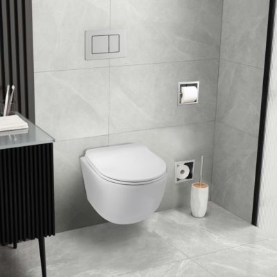 BALNEO - pack bâti-support encastré low + cuvette WC LUNA tornado - ensemble pour toilette