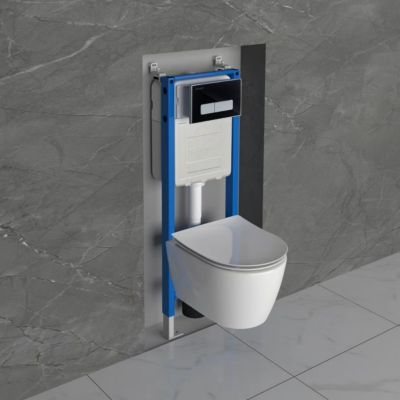 BALNEO - pack bâti-support encastré NARROW + cuvette WC LUXA TORNADO ...