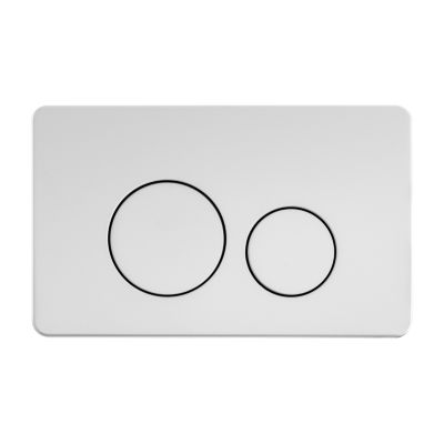 BALNEO Plaque de commande WC OXO blanche - plaque encastrée pour bâti-support - double touche 2 fonctions