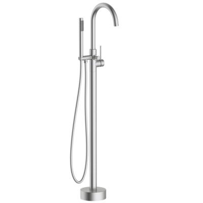 BALNEO Robinet de baignoire autoportant argent brossé Acier inoxydable - Mitigeur sur pied pour baignoire CASCADE