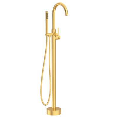 BALNEO Robinet de baignoire autoportant or brillant Acier inoxydable - Mitigeur sur pied pour baignoire CASCADE