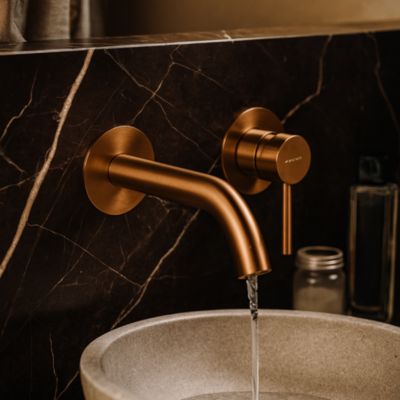 BALNEO Robinet Mitigeur mural pour lavabo cuivre Acier inoxydable - Mitigeur encastré en acier inoxydable pour lavabo CASCADE