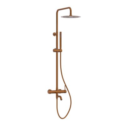 BALNEO Système de douche avec pommeau de pluie cuivre Acier inoxydable - Mitigeur de douche avec douchette CASCADE