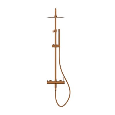 BALNEO Système de douche avec pommeau de pluie cuivre Acier inoxydable - Mitigeur de douche avec douchette CASCADE
