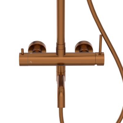 BALNEO Système de douche avec pommeau de pluie cuivre Acier inoxydable - Mitigeur de douche avec douchette CASCADE