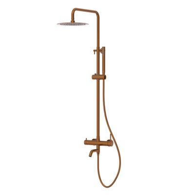 BALNEO Système de douche avec pommeau de pluie cuivre Acier inoxydable - Mitigeur de douche avec douchette CASCADE