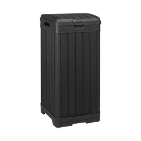 Baltimore poubelle en plastique 125L, 87,4 x 41 x 41 cm, Noir (236997)