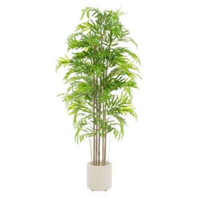 Bambou artificiel 180 cm, Plante artificielle grande avec tige en bois véritable