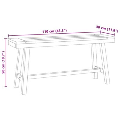 Banc 110 cm Bois massif de teck vidaXL