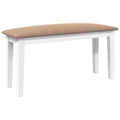 Banc 90 cm blanc bois massif caoutchouc vidaXL