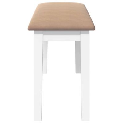 Banc 90 cm blanc bois massif caoutchouc vidaXL