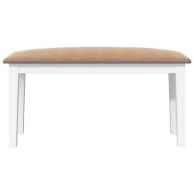 Banc 90 cm blanc bois massif caoutchouc vidaXL