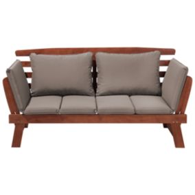 Banc avec coussin Bois 210 cm Marron foncé PORTICI