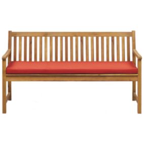 Banc avec coussin Bois d'acacia certifié 160 cm Rouge foncé VIVARA