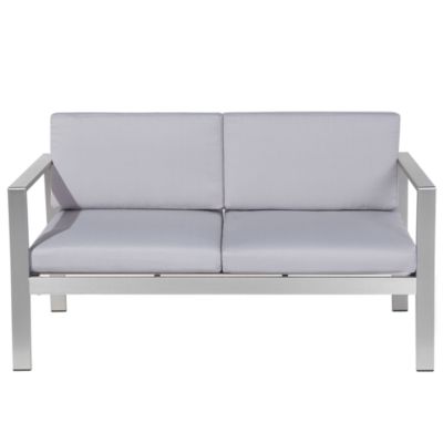 Banc avec coussin d'assise SALERNO 142 cm Métal Gris clair