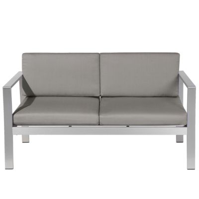 Banc avec coussin d'assise SALERNO 142 cm Métal Gris foncé