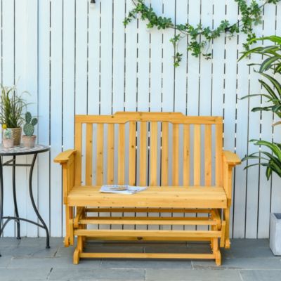 Banc à bascule de jardin 2 places style rural chic bois massif sapin pré-huilé