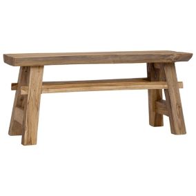 Banc bois de récupération mélangé et teck massif 100x28x43 cm vidaXL
