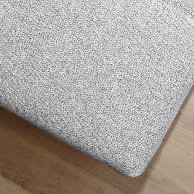 Banc - Bout de lit avec coffre de rangement tissu gris chiné - AISHA