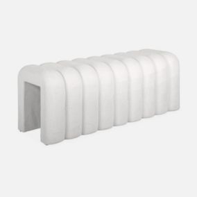 Banc. bout de lit blanc contemporain en tissu