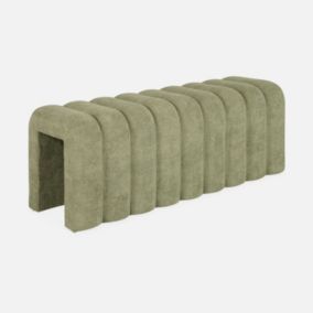 Banc. bout de lit vert contemporain en tissu