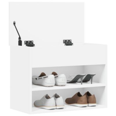 Banc à chaussures, Armoire à chaussures, Meuble de rangement Blanc 60x30x45 cm Bois d'ingénierie