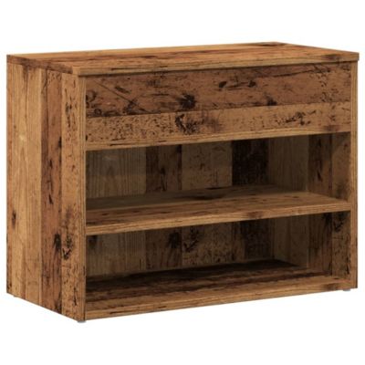 Banc à chaussures, Armoire à chaussures, Meuble de rangement vieux bois 60x30x45 cm bois d'ingénierie