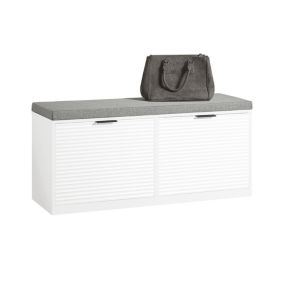 Banc à Chaussures avec 2 Abattants et Coussin Rembourré, FSR147-W, SoBuy