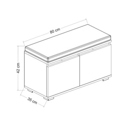 Banc à chaussures Brande avec 2 portes à 4 niveaux 42 x 80 x 35 cm blanc / noir en.casa